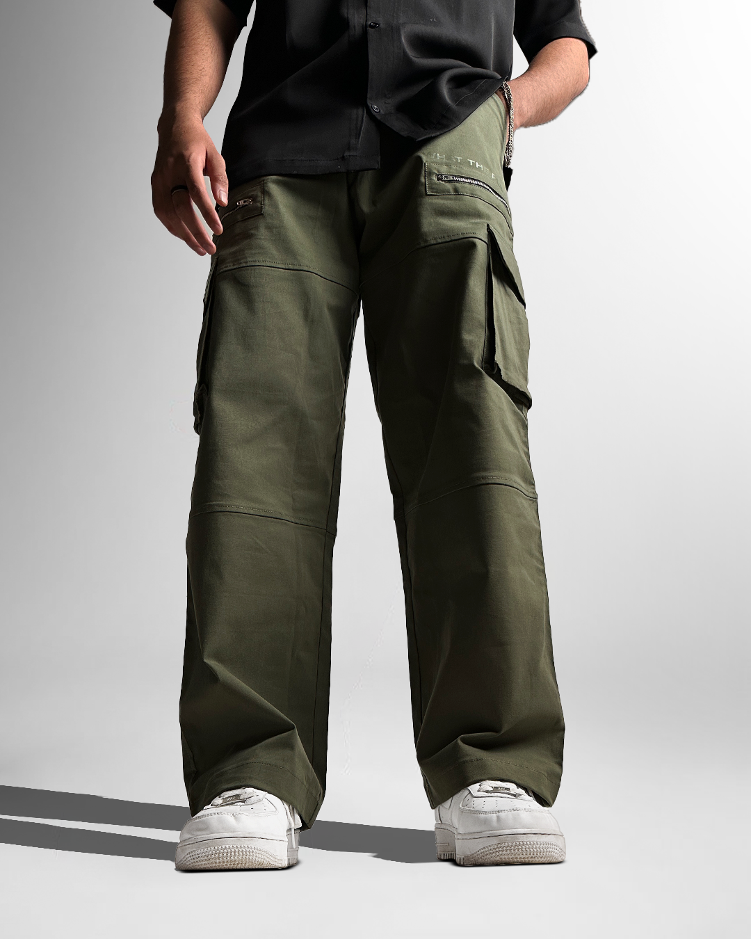 Buy t-base Men's Olive Solid Cargo Pants for Men Online India